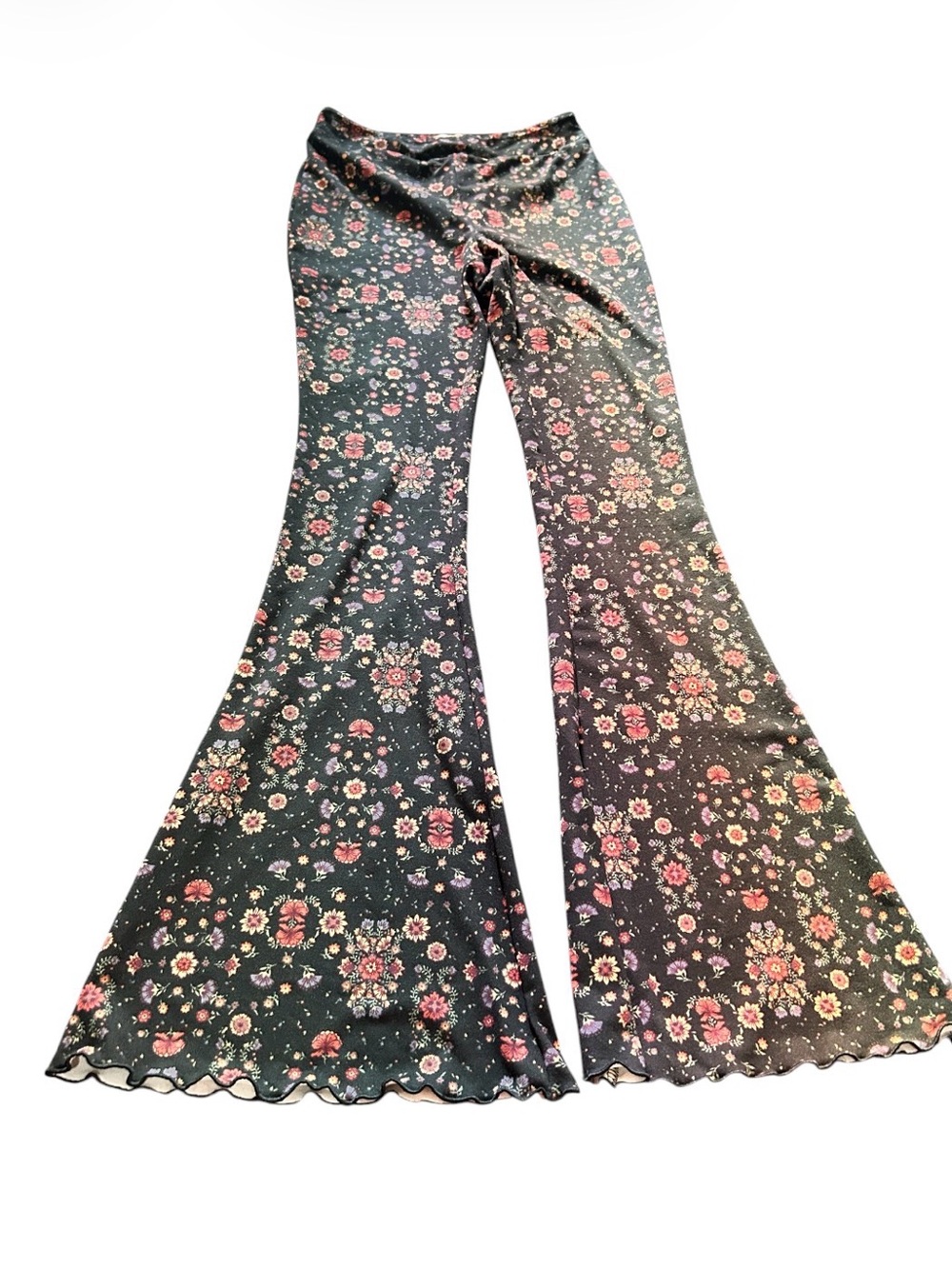 SO Black Floral High-Rise Flare Pants